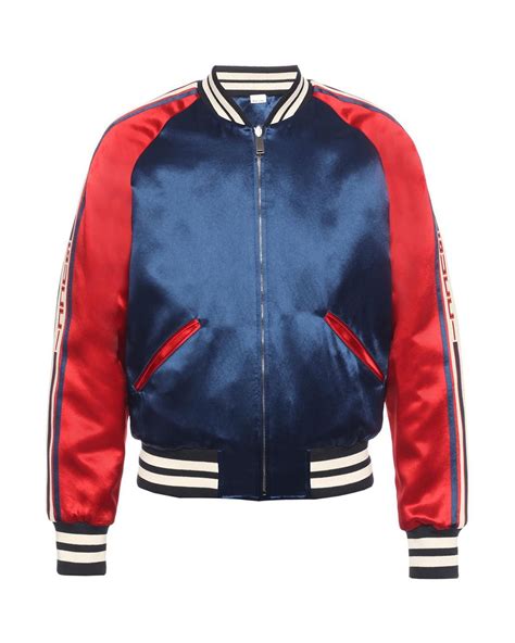 Gucci stripe reversible acetate bomber 